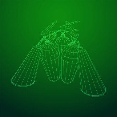 Yangın söndürücüsü. Vektör illüstrasyonu.