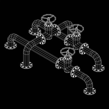 Valf iş kavramına sahip petrol boru hattı.