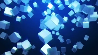 Buz küpleri 3 boyutlu düşüyor.