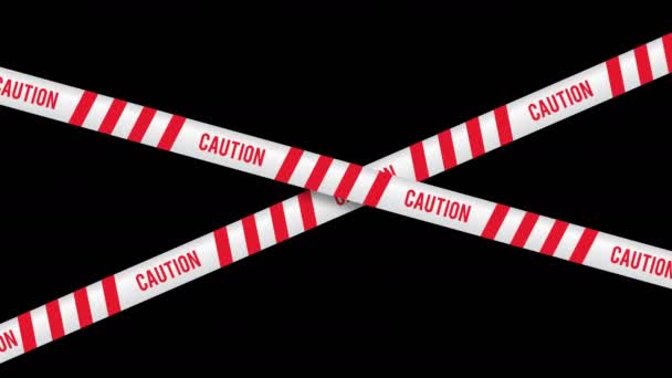 Figyelmeztető szalag piros és fehér figyelmeztető vonal — Stock videók