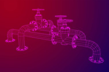 Valf iş kavramına sahip petrol boru hattı.