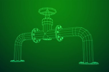 Valf iş kavramına sahip petrol boru hattı.