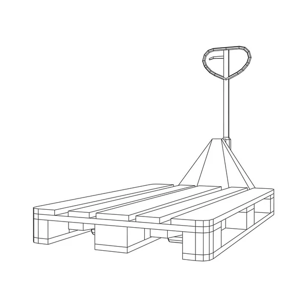 Подъемник для поддонов. Ручной погрузчик. — стоковый вектор