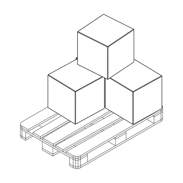 Pallet di carico per magazzino con scatole — Vettoriale Stock