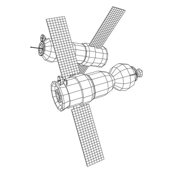 Satellietcommunicatie ruimtestation — Stockvector