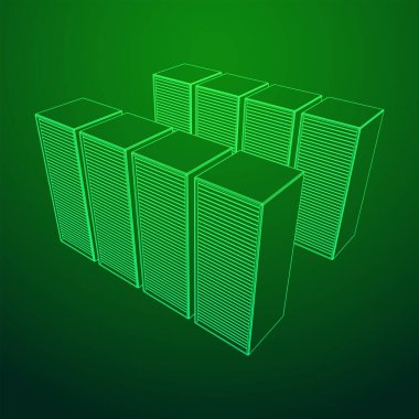 Veri merkezi. Donanım donanımı telekomünikasyon sunucusu.