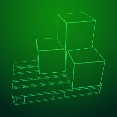 Kutuları olan bir depo için kargo paleti