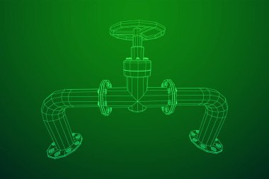 Valf iş kavramına sahip petrol boru hattı.