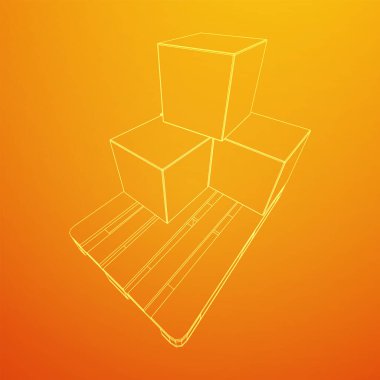 Kutuları olan bir depo için kargo paleti