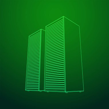 Veri merkezi. Donanım donanımı telekomünikasyon sunucusu.