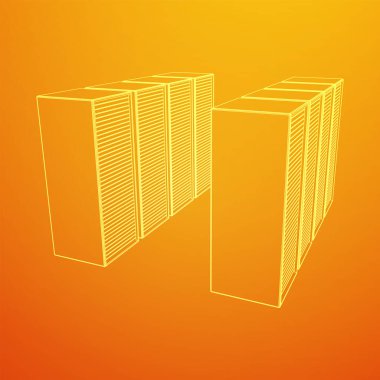 Veri merkezi. Donanım donanımı telekomünikasyon sunucusu.