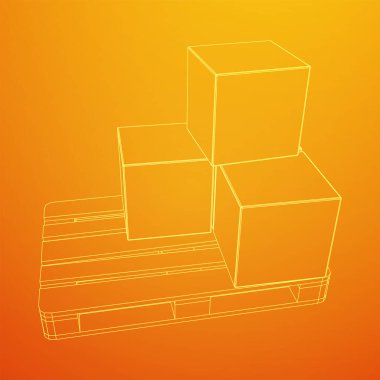 Kutuları olan bir depo için kargo paleti