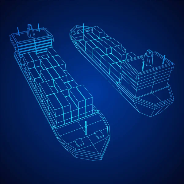 Ömlesztettáru-szállító teherhajó — Stock Vector