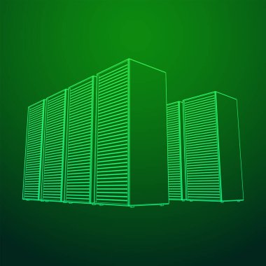 Veri merkezi. Donanım donanımı telekomünikasyon sunucusu.