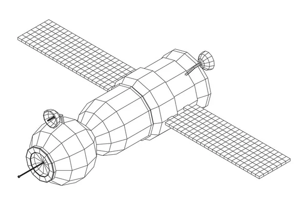 Station spatiale satellite de télécommunications — Image vectorielle