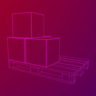 Kutuları olan bir depo için kargo paleti