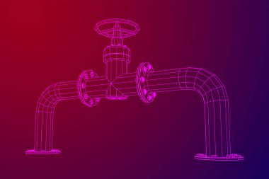 Valf iş kavramına sahip petrol boru hattı.
