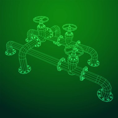 Valf iş kavramına sahip petrol boru hattı.