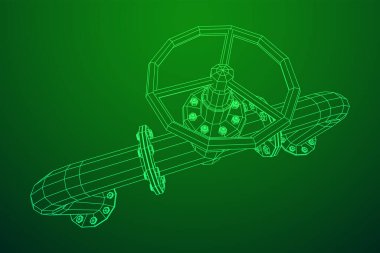 Valf iş kavramına sahip petrol boru hattı.