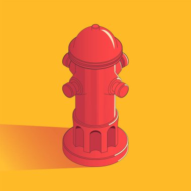 Kırmızı Hydrant izometrik simgesi.