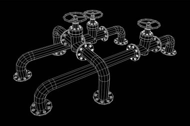 Valf iş kavramına sahip petrol boru hattı.