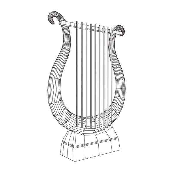 Starověké lyry nebo harfa hudební nástroj — Stockový vektor