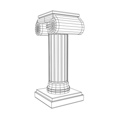 Yunan iyonik sütunu. Eski sütunlar.