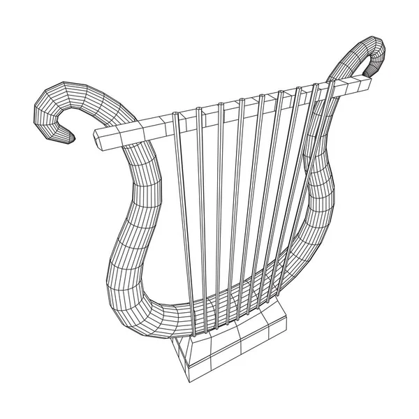 古代竖琴或竖琴乐器 — 图库矢量图片