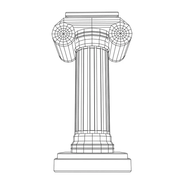 Columna iónica griega. Pilares antiguos. — Vector de stock