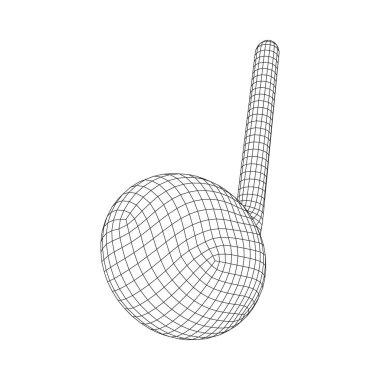 Müzik notası. Kablo çerçevesi düşük poli ağ vektör çizimi.