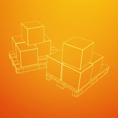 Kutuları olan bir depo için kargo paleti