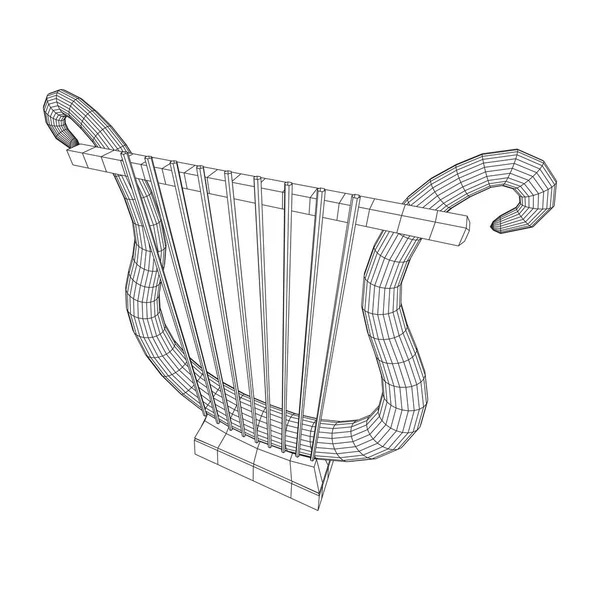 Instrumento musical antiguo de lira o arpa — Archivo Imágenes Vectoriales