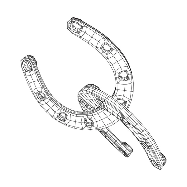 蹄鉄は幸運を象徴する。ベクターイラスト — ストックベクタ