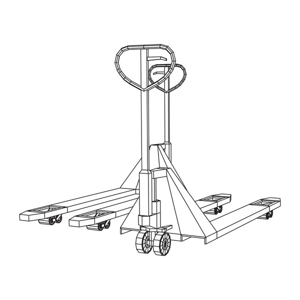 Handpalettenhebebühne. Manueller Gabelstapler. — Stockvektor