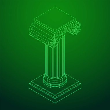 Yunan iyonik sütunu. Eski sütunlar.