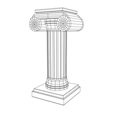 Yunan iyonik sütunu. Eski sütunlar.