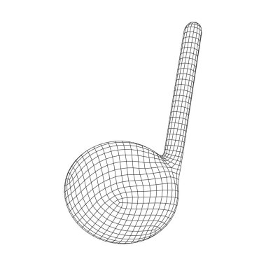 Müzik notası. Kablo çerçevesi düşük poli ağ vektör çizimi.