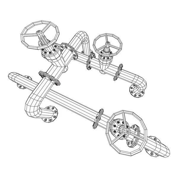 バルブビジネスコンセプトオイルパイプライン. — ストックベクタ