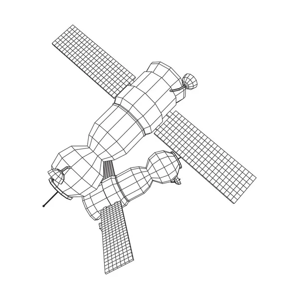 Station spatiale satellite de télécommunications — Image vectorielle