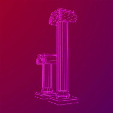 Yunan iyonik sütunu. Eski sütunlar.