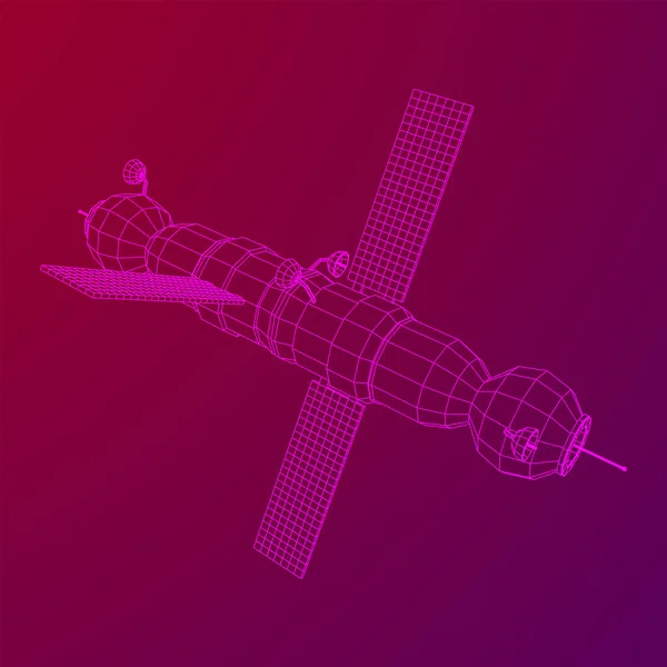 Űrállomás kommunikációs műholdja — Stock Vector