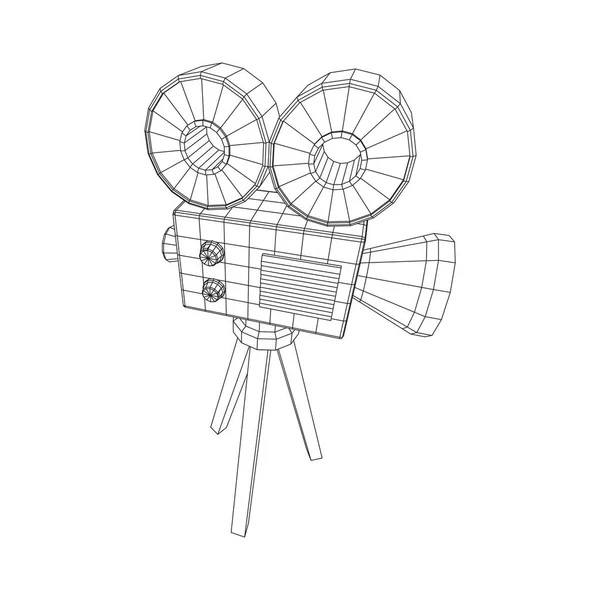 Meerhoekige camera projector. Filmtijd. Toon film filmfestival concept. — Stockvector