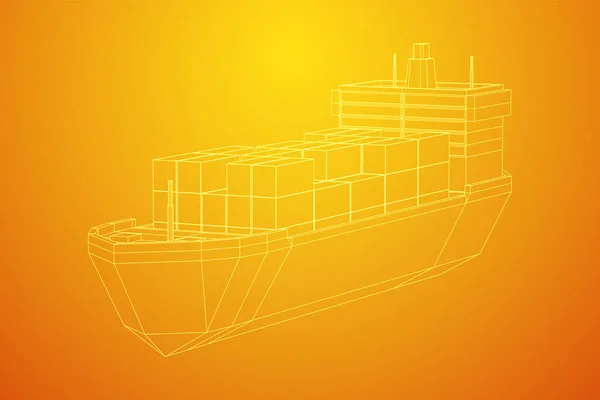 Heavy dry cargo ship of bulk carrier — Stock Vector