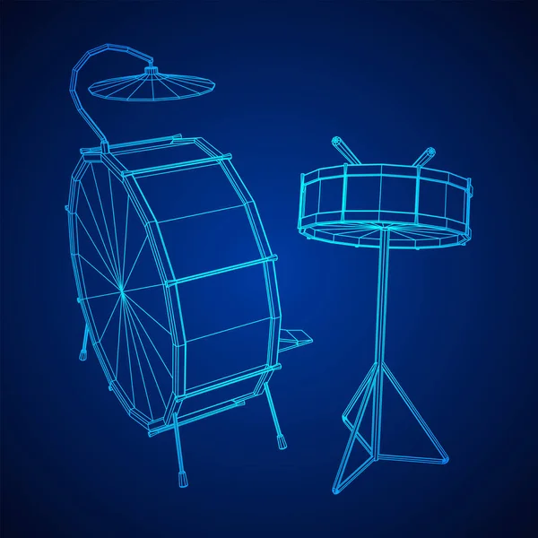 Μουσικά Όργανα Έτοιμα Ροκ Συγκρότημα Drum Kit Κρουστά Τύμπανα Μουσικών — Διανυσματικό Αρχείο