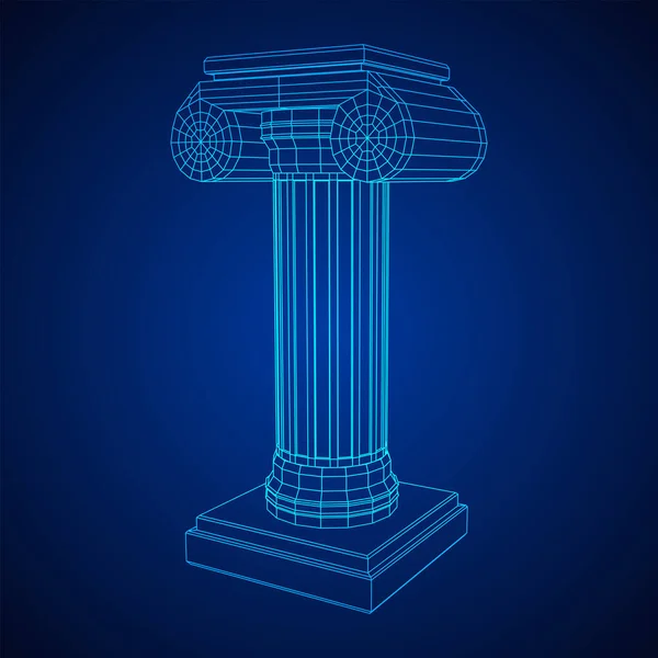 Greek Ionic Column Ancient Pillars Roman Antique Architecture Construction Decoration — Stock Vector