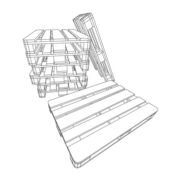 Vrachtpallet Voor Magazijn Logistiek Scheepvaart Concept Wireframe Laag Poly Mesh — Stockvector