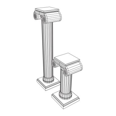 Yunan iyonik sütunu. Eski sütunlar.