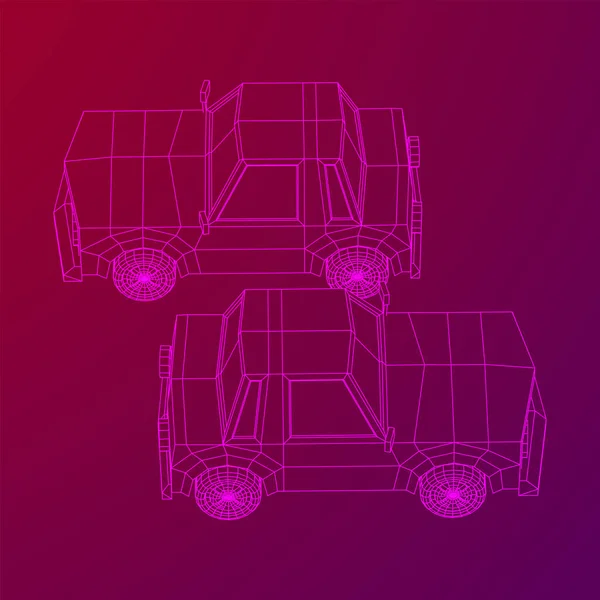 个人交通工具 汽车运输的概念 线框低网目矢量图解 — 图库矢量图片
