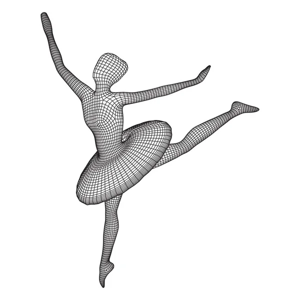 Танцующая Балерина Женщина Классический Балетный Танцор Вифрамовая Векторная Иллюстрация Низким — стоковый вектор