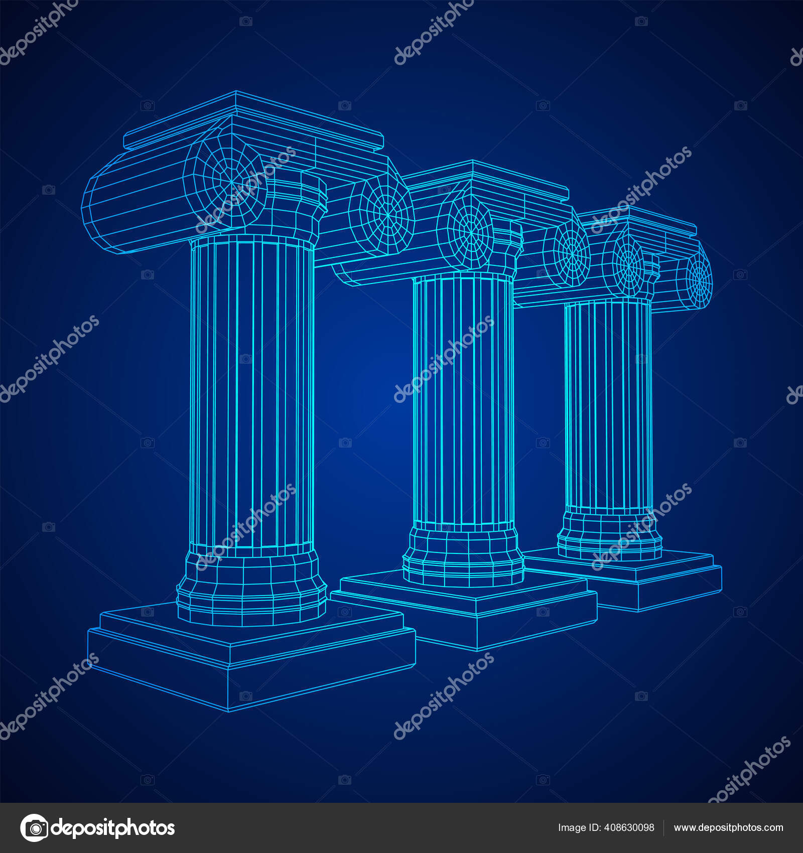 Greek ionic column. Ancient pillars. Stock Vector by ©newb1 408630098